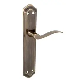 Manilla 202 placa larga acero/aluminio (juego) 256x47mm cuero satinado micel