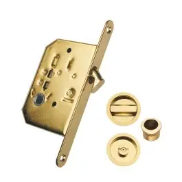 Cerradura para puerta corredera 35 mm lp dorado micel