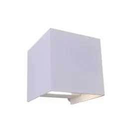 Aplique exterior open led cob 2x5w 700 lm 4000k ip54 blanco alu 10x10x10 cm cristalrecord