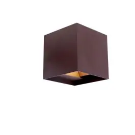 Aplique exterior open led cob 2x5w 700 lm 4000k ip54 oxido alu 10x10x10 cm cristalrecord