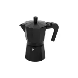 Cafetera aluminio pisa negra 6 tazas box plus