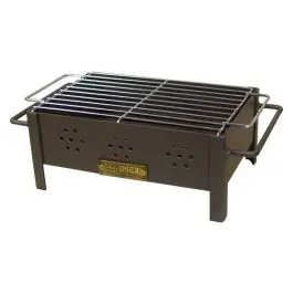 Barbacoa carbon rectangular sobremesa parrilla cincada 31 x 21 x 14 cm imex el zorro
