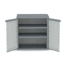 Armario resina bajo xl jumbo 2 estantes wave 94,5 x 89,7 x 53,7 cm gris terry