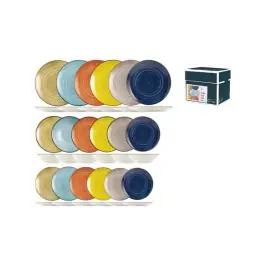 Vajilla 18 pzas stoneware surtida caribe colors h&h - Non