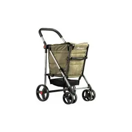 Carro compra 4 ruedas giratorias cesta gran capacidad plegable basket polar 4b kaki rolser