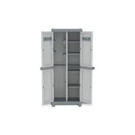 Armario resina escobero base 4 estantes wave 181,8 x 70 x 43,8 cm gris terry
