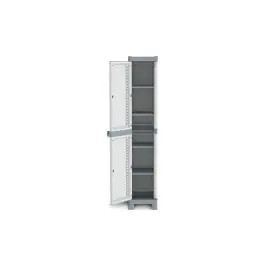 Armario resina taquillero/escobero base 4 estantes wave 181,8 x 35 x 43,8 cm gris terry