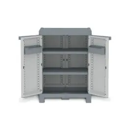 Armario resina base medio 2 estantes wave 97,9 x 70 x 43,8 cm gris terry