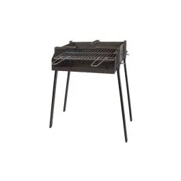 Barbacoa carbon-leña rectangular soporte paellero 60 x 40 x 75 cm imex el zorro