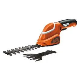 Tijera arreglasetos y cortacésped a bateria li 7,2 v 1,5 ah espada de 15 cm y tijera de 10 cm black & decker