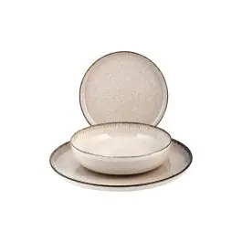 Vajilla 12 pzas porcelana pearl beige h&h - Non