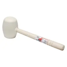 Maza goma blanca 500 gr, cara plana y esferica rubi