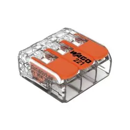 Borna de conexion rapida 3 vias 6mm2 30 und. 221-613 wago