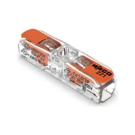 Borna de conexion rapida 2 vias en linea 4mm2 60 u 221-2411 wago