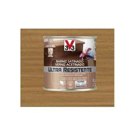 Barniz interior al agua ultra resistente satinado 250 ml roble oscuro v33