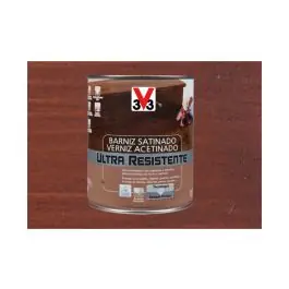 Barniz interior al agua ultra resistente satinado 750 ml caoba v33