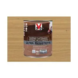 Barniz interior al agua ultra resistente satinado 750 ml roble claro v33