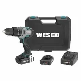 Taladro percutor 18v, 60nm 2 baterias de 2.0 ah y cargador wesco
