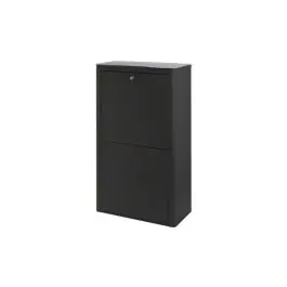 Contenedor basura ecologico metalico 4 departamentos negro don hierro