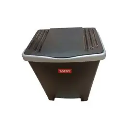Cubo con pedal milenium 23l negro 33x28x39cm tatay