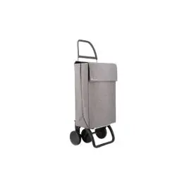 Carro compra 4 ruedas bolsa cuadrada jean tweed 4 gris rolser