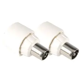Conectores antena tv macho-hembra recto blanco 4316 2pz televes