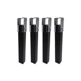 Pata somier cuadrada (juego 4 piezas) 250x35x35 mm negras micel