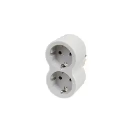 Adaptador frontal doble 10/16a entrada horizontal blanco/gris legrand