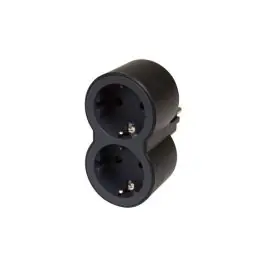 Adaptador frontal doble 10/16a entrada horizontal negro legrand