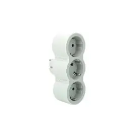 Adaptador frontal triple 10/16a entrada vertical blanco/gris legrand