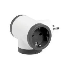Adaptador lateral triple 10/16a blanco/gris oscuro legrand