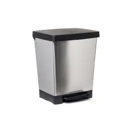 Cubo pedal decorado cubik steel-gris 23 l tatay