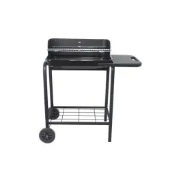 Barbacoa carbon con mesa auxiliar 89 x 48,5 x 91 cm natuur
