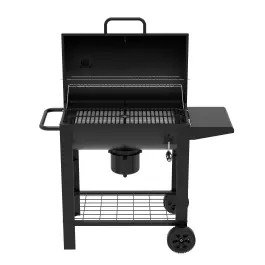 Barbacoa carbon barril con mesa auxiliar 116 x 58 x 118 cm natuur
