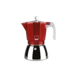 Cafetera acero + aluminio induccion elba 3 tazas rojo ibili
