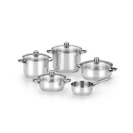 Bateria inox optima tapa cristal 5 piezas monix