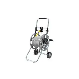 Carro portamanguera metalico manguera de 20 m y accesorios ironside garden