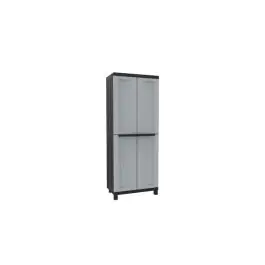 Armario resina alto 3 estantes negro gris twist black 170 x 68 x 39 cm terry - Jobgar