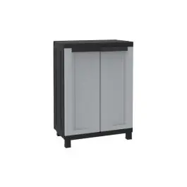 Armario resina medio 2 puertas negro gris twist black 91,5 x 68 x 39 cm terry - Jobgar