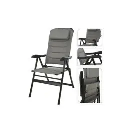 Silla camping plegable gris 76 x 57 x 118 cm import - Koopman