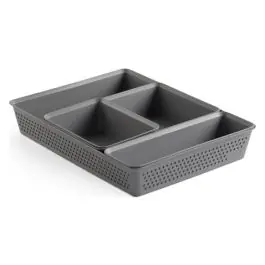 Set 4 organizadores bohool a6 + a5 + a4 + slim gris tatay