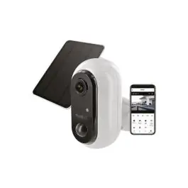 Camara c/bateria ext. wifi full hd 1080p + panel solar compatible con google home y amazon alexa muvit io