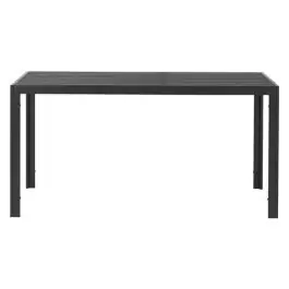 Mesa aluminio polywood negra/negra 150 x 90 cm import - Qfplus