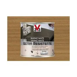 Barniz interior al agua ultra resistente mate 250 ml roble oscuro v33