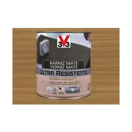 Barniz interior al agua ultra resistente mate 750 ml roble oscuro v33