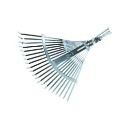 Escoba recogehojas metalica 21 dientes planos regulable de 38,5 a 48 cm sin mango bellota