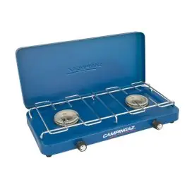 Cocina a gas dos fuegos portatil con tapa 1.6+1.6 kw 43x24x8 cm campingaz