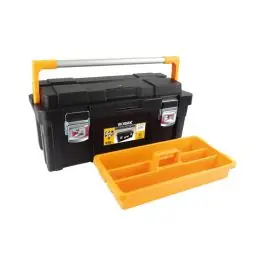 Caja herramientas abs negro profesional plus 1 bandeja 650 x 300 x 295 mm asa aluminio ironside