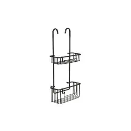 Cestillo con colgador para grifo 2 alturas aluminio negro tatay