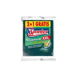 Estropajo fibra verde (2+1 uds) xxl spontex